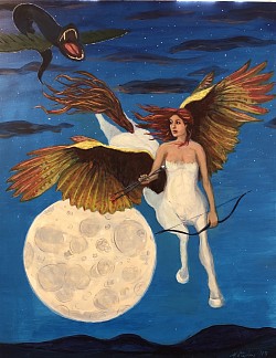 “Over The Moon” 16x20 Acrylic on Panel ~$100.00~