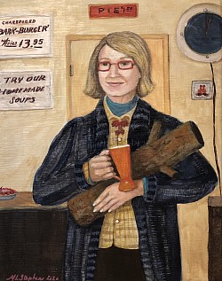 “Emma as ‘The Log Lady’” 11x14 Acrylic on Canvas ~Unavailable~