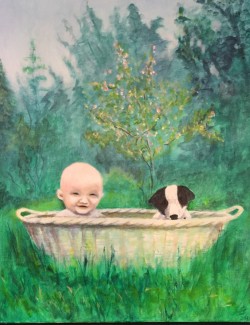 “Basket Babies” 16x20 Acrylic on Canvas ~Unavailable~