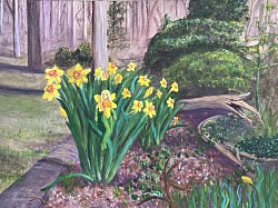 “Amid The Daffodils” 18x20 Acrylic on Canvas ~ $100.00 ~